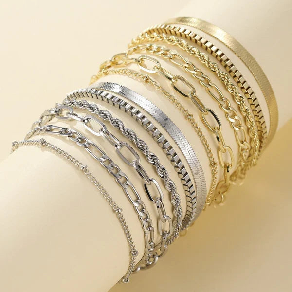Set de 5 pulseras de oro