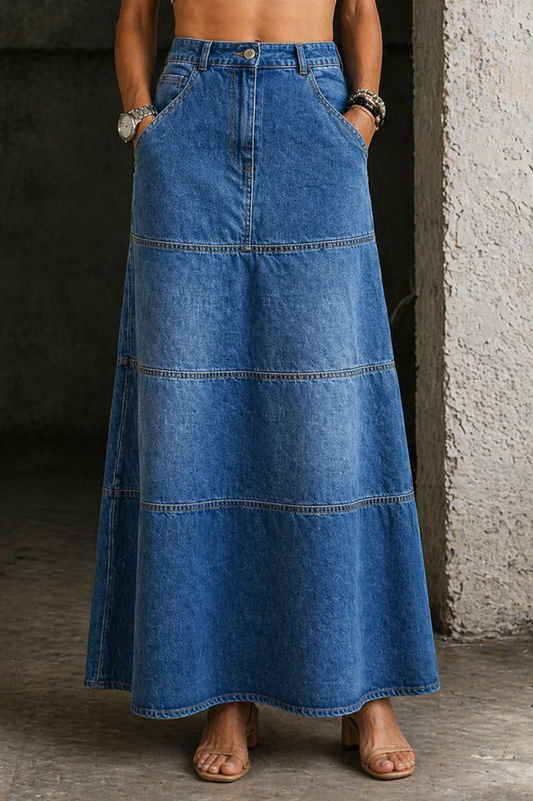 Mary | Falda de denim de longitud media