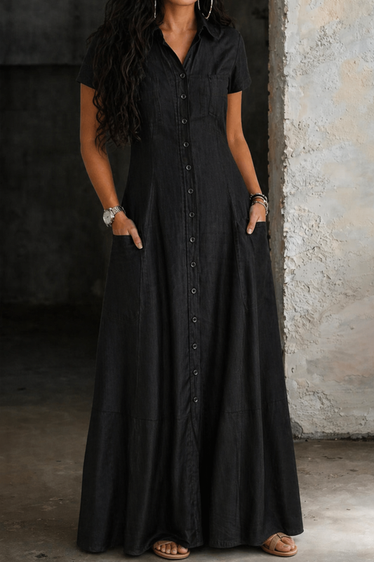 Hera | Vestido Largo de Denim