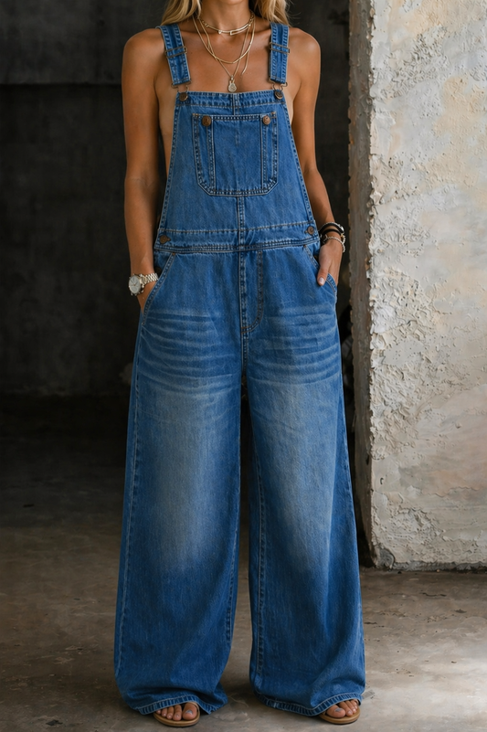 Harper | Mono de denim con cintura elástica