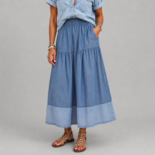 Sarah | Jupe en jean à taille élastiquée
