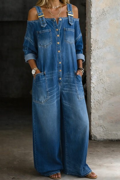 Sophia | Combinaison en jean sans bretelles