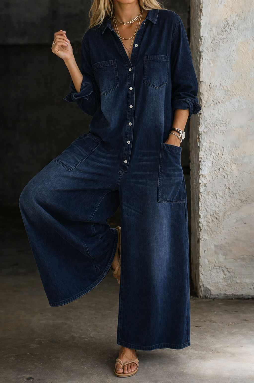 Vivienne | Combinaison en jean décontractée