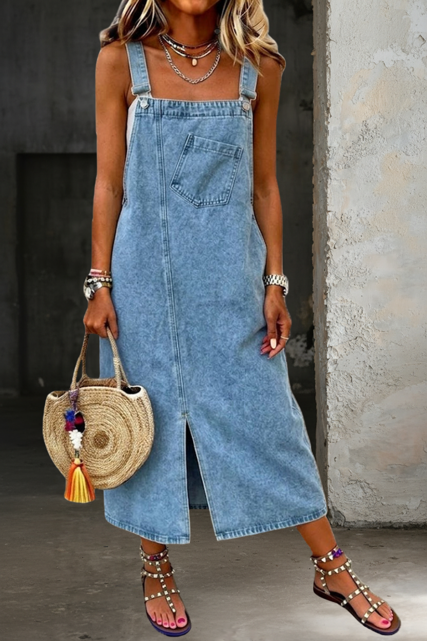 Susan | Vestido casual de denim con tirantes