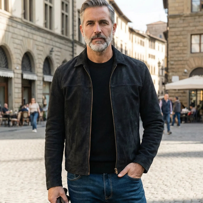 Chaqueta de Ante Solapa