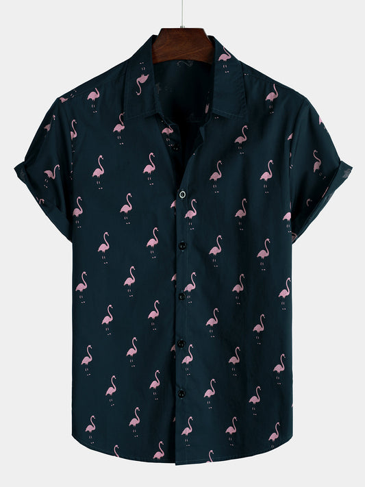 Camisa Hawaiana Flamencos Tropical