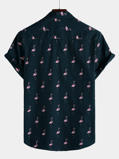 Camisa Hawaiana Flamencos Tropical
