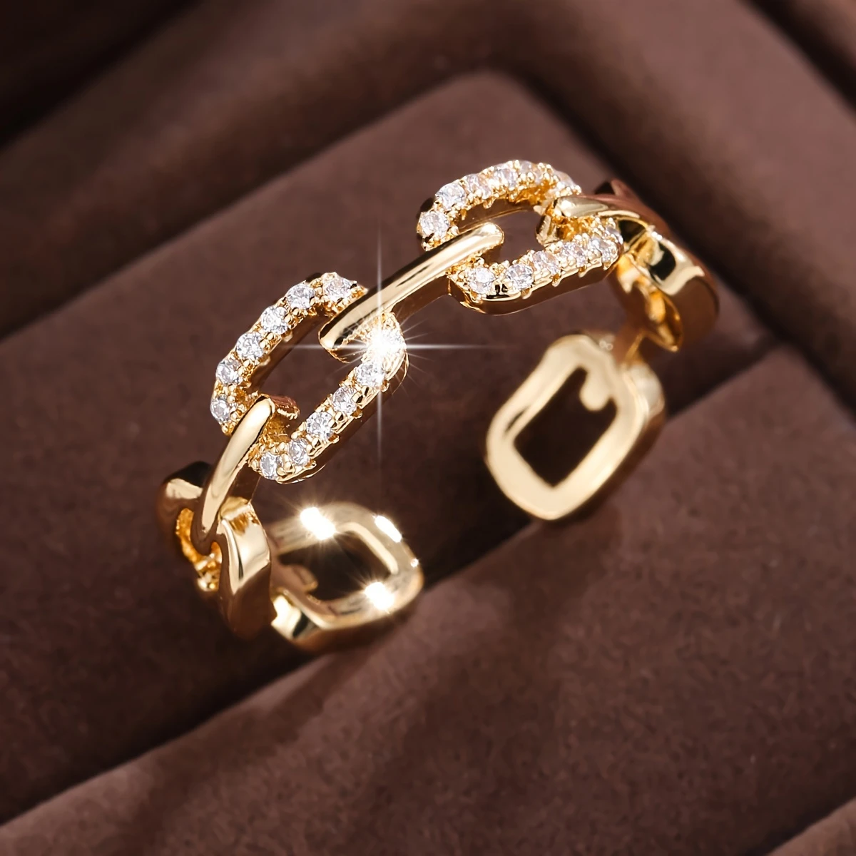 Anillo de oro Cadena Radiante