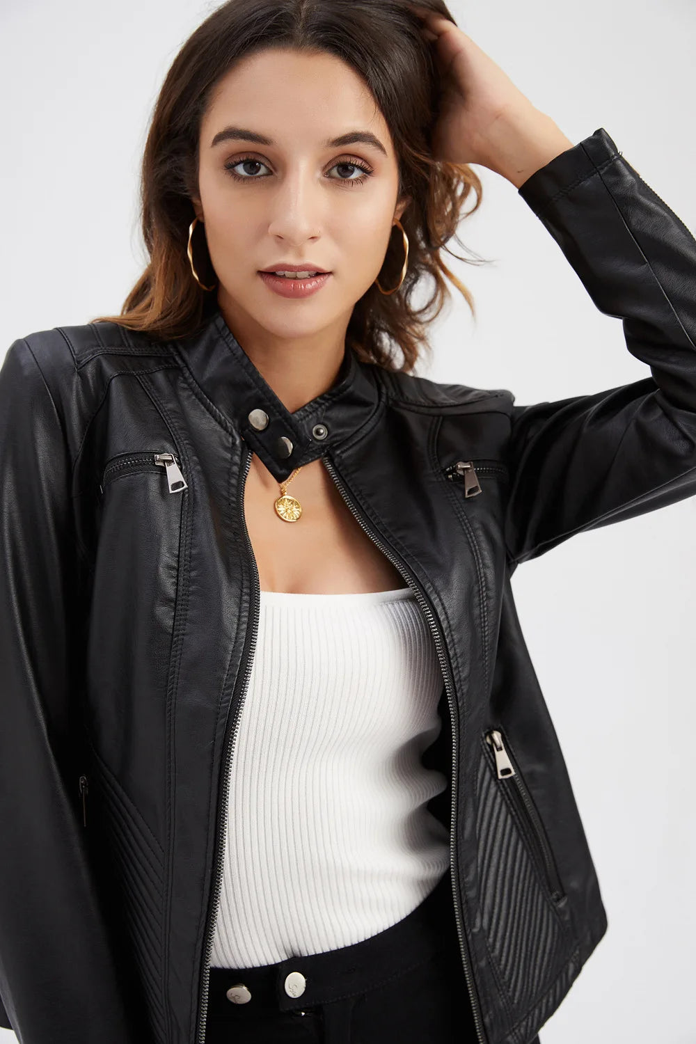 Chaqueta PU Cuero Entallada