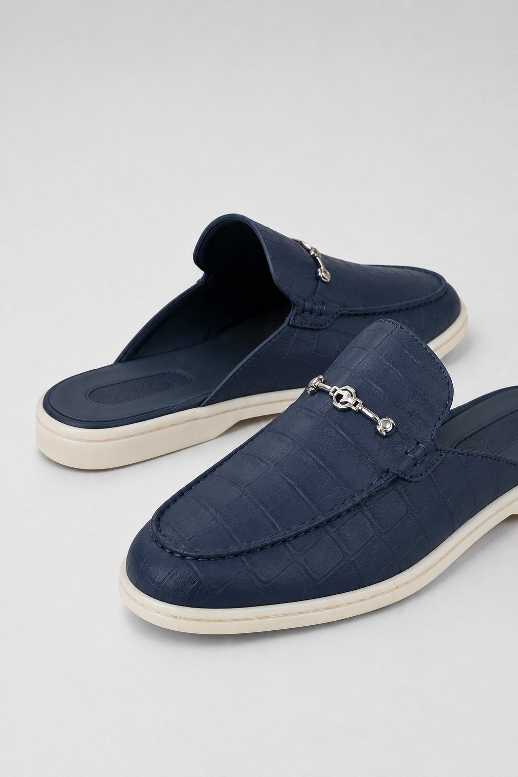 Croco Mule Azul marino