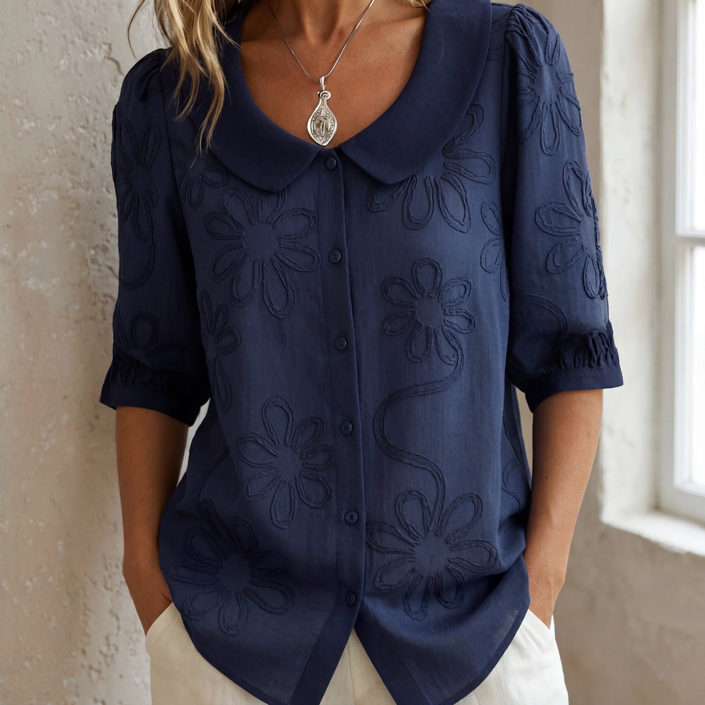 Blusa Bordada Floral