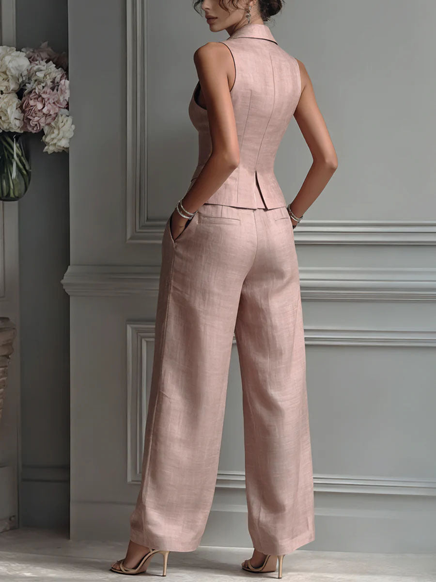 Conjunto Dos piezas Escote en V y Botones