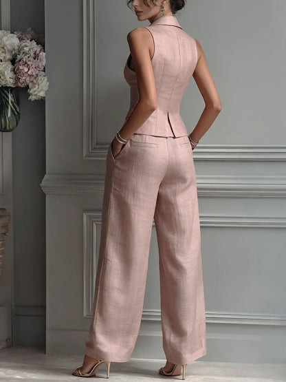 Conjunto Dos piezas Escote en V y Botones