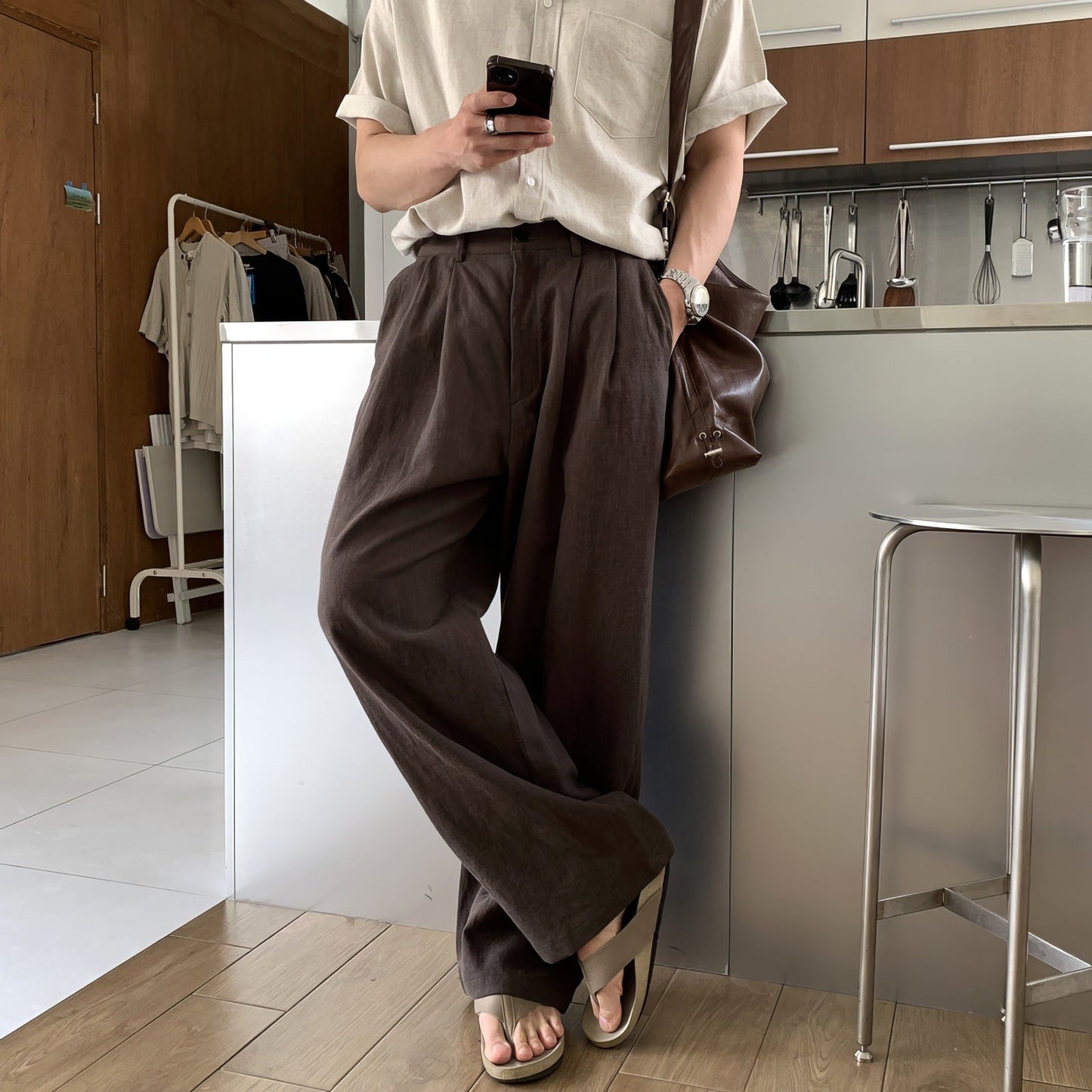 Pantalon Lino Pierna Ancha