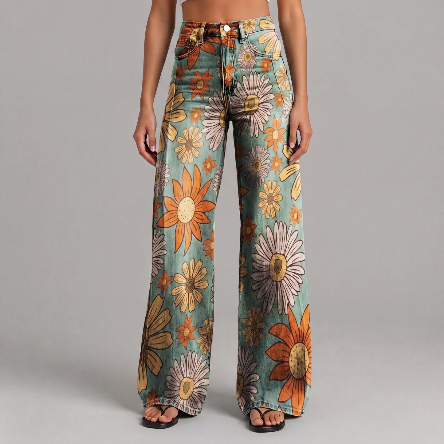 Pantalon fleuri vintage