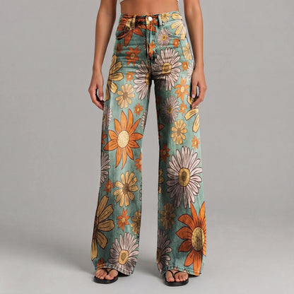 Pantalon fleuri vintage