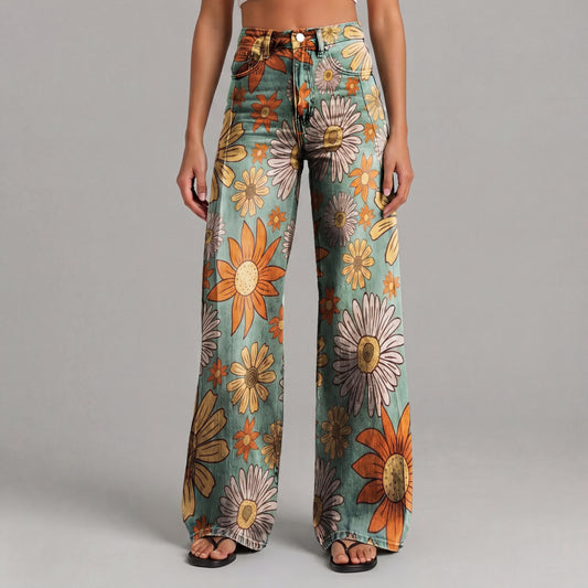 Pantalon fleuri vintage