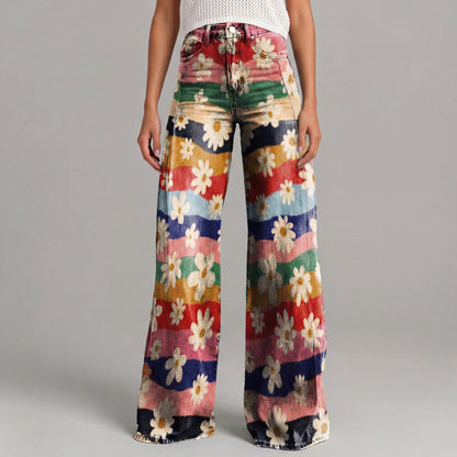Pantalon floral rétro