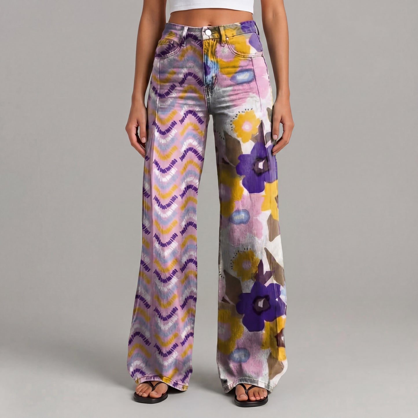 Pantalon bohème zigzag