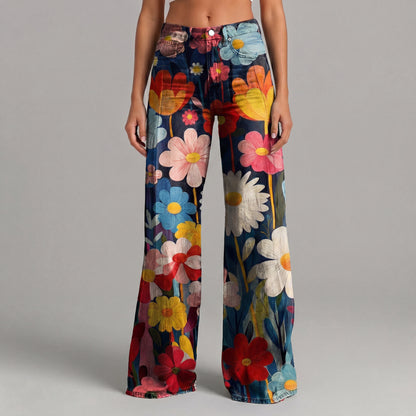 Pantalon fleuri Couleur