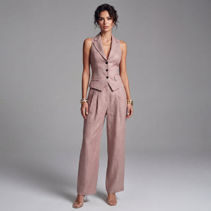 Conjunto Dos piezas Escote en V y Botones