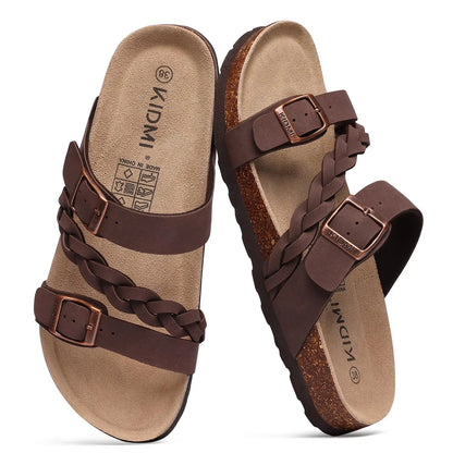 Sandalias de Corcho con Hebilla y Soporte de Arco