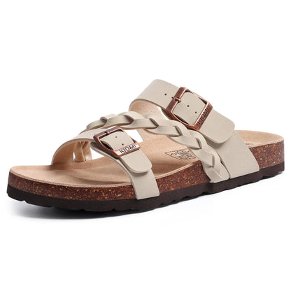 Sandalias de Corcho con Hebilla y Soporte de Arco