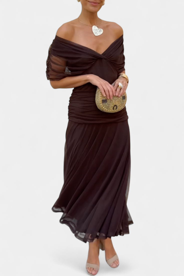 Robe longue verte élégante