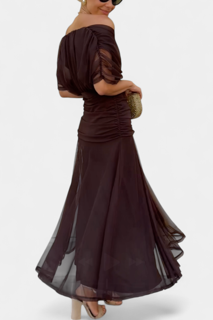 Robe longue verte élégante