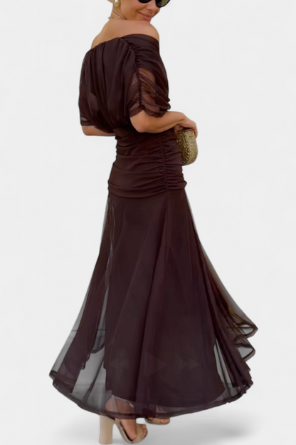 Robe longue verte élégante