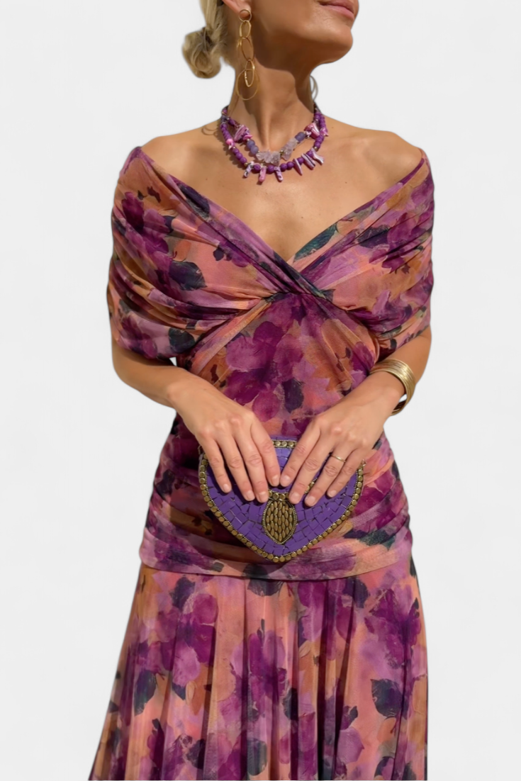 Robe longue verte élégante