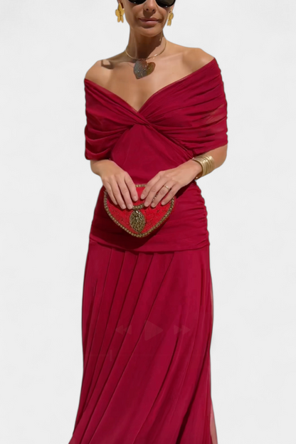 Robe longue verte élégante
