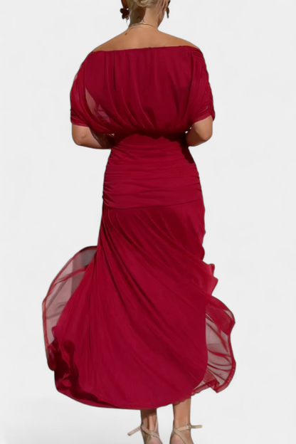 Robe longue verte élégante