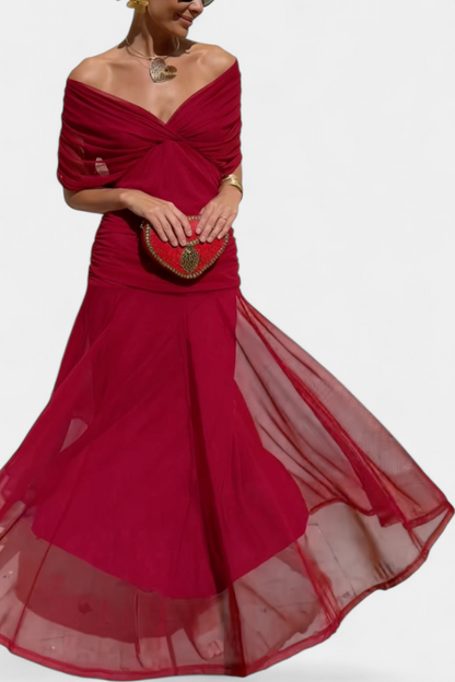 Robe longue verte élégante