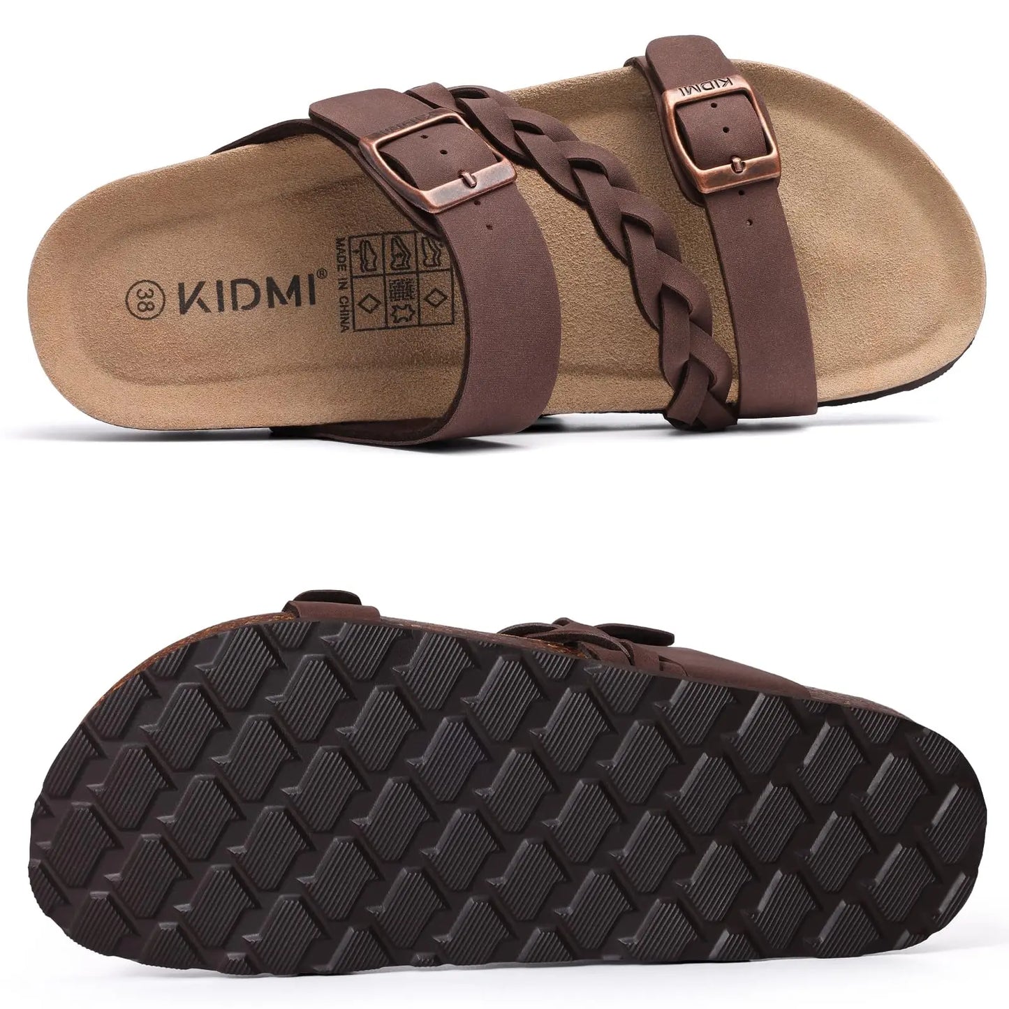 Sandalias de Corcho con Hebilla y Soporte de Arco