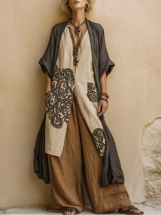 Conjunto Tres Piezas Estilo Bohemio Tribal