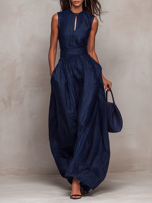 Combinaison rayée bleue