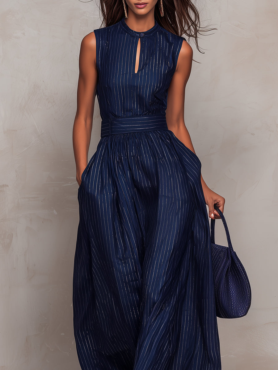 Combinaison rayée bleue
