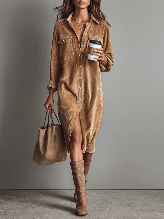 Vestido Midi de Pana Holgado