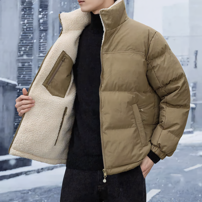 Elegante Chaqueta Reversible para Hombre – Estilo Versátil con Forro Polar