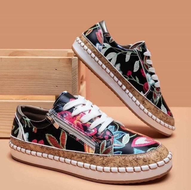 Zapatillas con Diseño Vintage Floral
