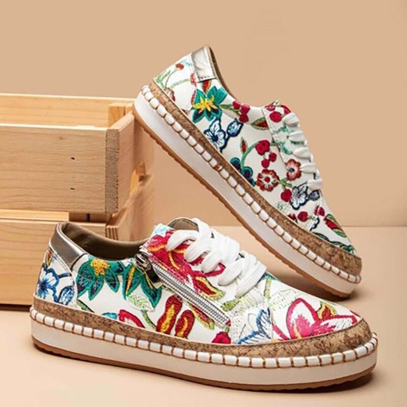 Zapatillas con Diseño Vintage Floral