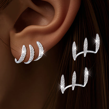 Pendientes elegantes con strass de tres garras