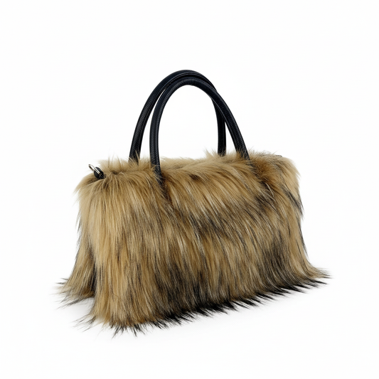 Bolso de pelo beige