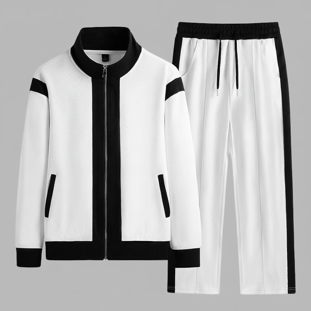 Conjunto deportivo blanco y negro mejorado