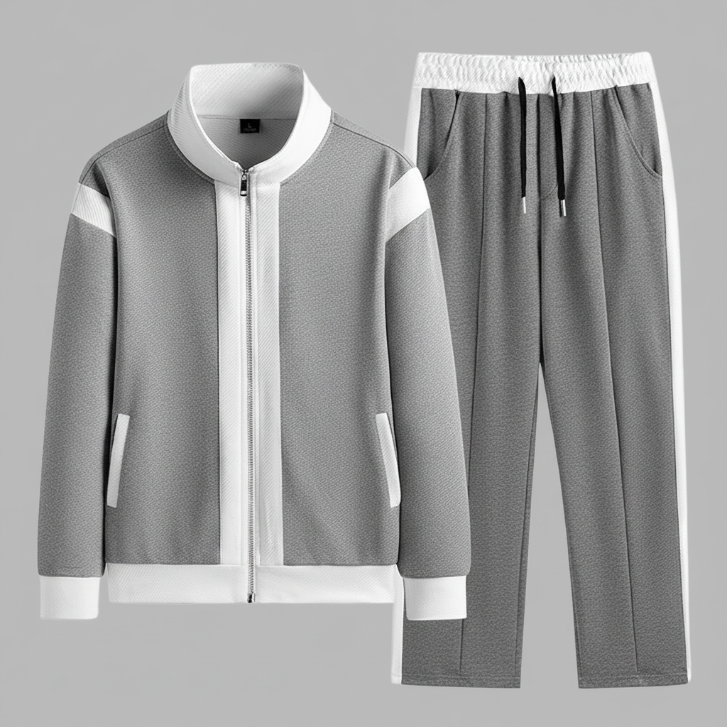 Conjunto deportivo gris y blanco mejorado