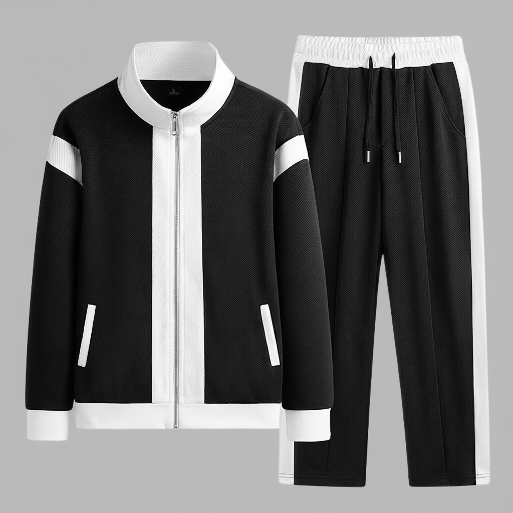 Conjunto deportivo negro y blanco mejorado