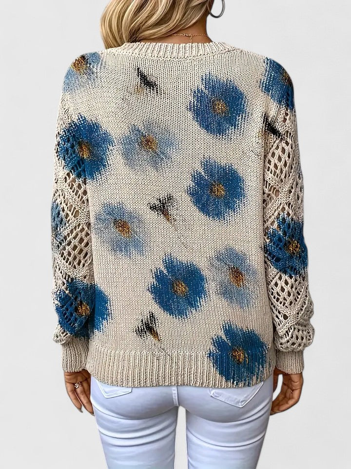 Suéter Elegante Con Diseño Floral