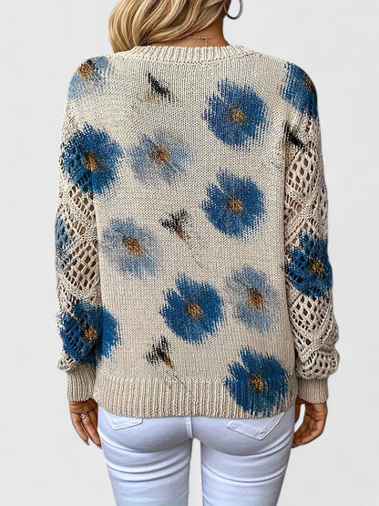 Suéter Elegante Con Diseño Floral