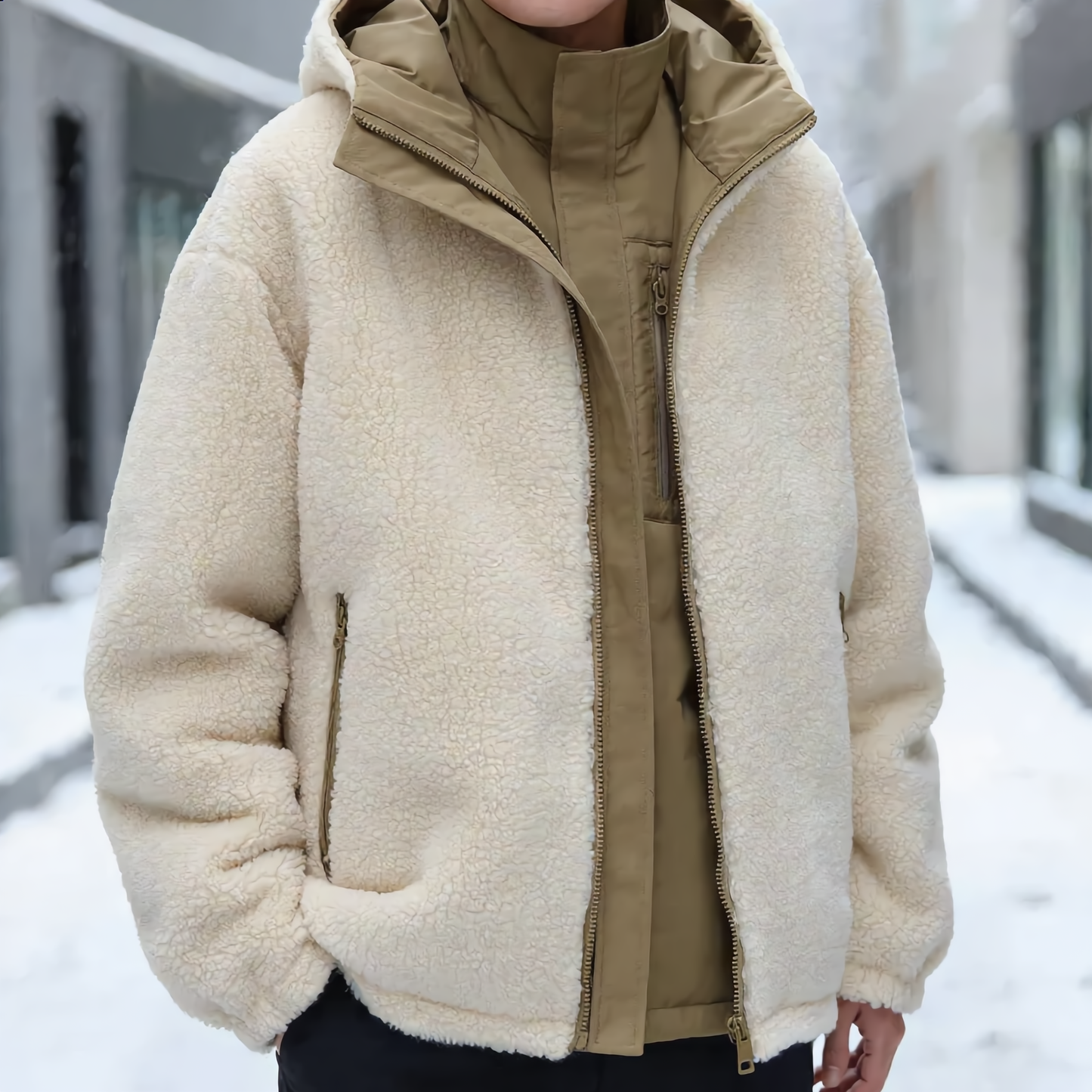 Elegante Chaqueta Reversible para Hombre – Estilo Versátil con Forro Polar